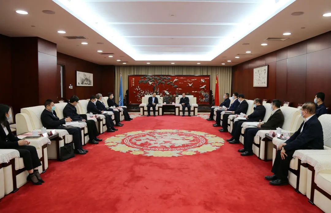 中國(guó)華電董事長(zhǎng)江毅、總經(jīng)理葉向東會(huì)見中國(guó)大唐董事長(zhǎng)鄒磊、總經(jīng)理劉明勝