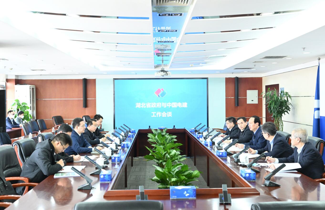 中國電建黨委書記、董事長丁焰章與湖北省副省長盛閱春會談