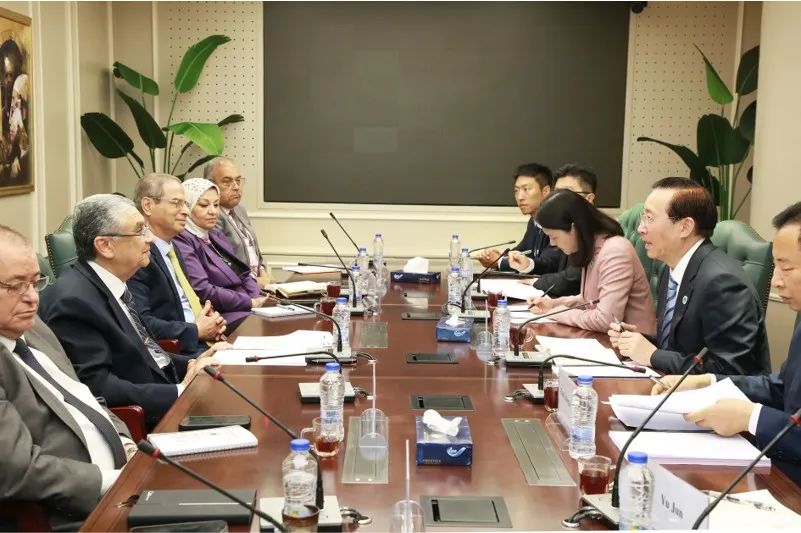 國家電網(wǎng)董事長辛保安與埃及電力部部長沙赫爾、中國駐埃及大使廖力強會談