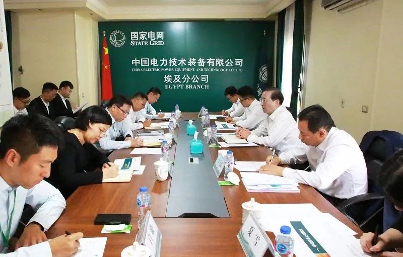 辛保安調(diào)研國網(wǎng)駐非辦、中電裝備埃及分公司