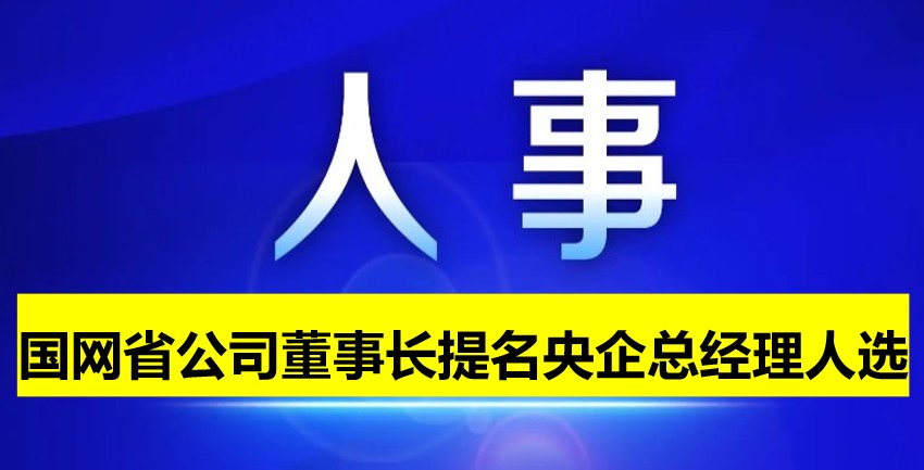 國網(wǎng)省公司董事長提名為央企總經(jīng)理人選！